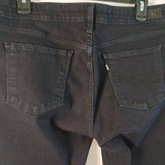 Levi’s Women Jeggings Skinny Jeans 16/33 Dark Wash Stretch Premium Black Label - Picture 5 of 8